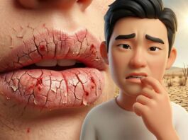 我的嘴唇乾裂了