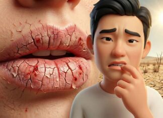 我的嘴唇乾裂了